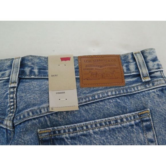 Levi's Premium Women's Size 32 Denim Button Front Mom Skirt - Picture 5 of 5